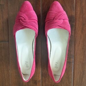 J JILL Pointy Toe Suede Fuchsia Flats - Size 8